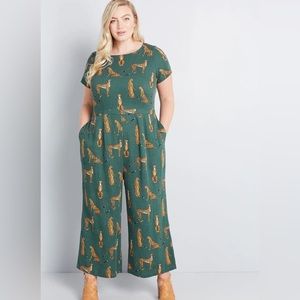 ModCloth leopard jumpsuit. Gently worn, good condition. Size medium